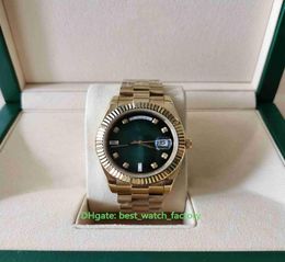 With Box Papers U1F Maker Mens Watches 41mm DayDate 28238 Diamond Green Dial 18k Gold Sapphire Asia 2813 Movement Mechanical Auto3869307
