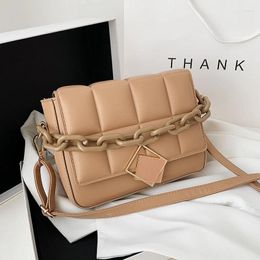 Shoulder Bags Women Crossbody For Handbag Bag Purse Chain Fashion 2024 Trend Retro Plaid All-match Luxury