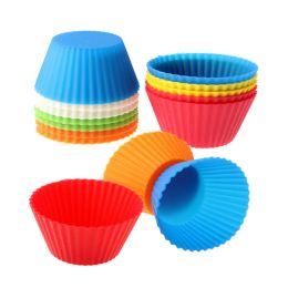 Moulds 12 Pcs/Set Cupcake Muffin DIY Mould Silicone Cake Cup Chocolate Round Baking Mould xqmg