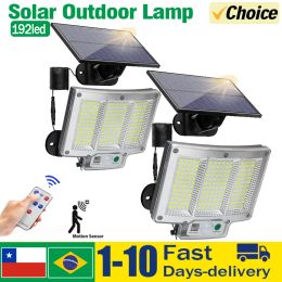 Decorations NEW 192 LED Solar Lamp Outdoor Wall Lamp IP65 Waterproof Spotlights Lamp Motion Sensor Solar 3 Mode Street Light Garden Decor