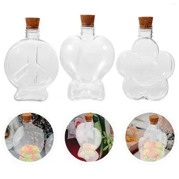 Vases 25 Pcs Plastic Bottle Fillable Container Jars Booze Balls Terrarium Cork Bottles With Lids Tank Favor