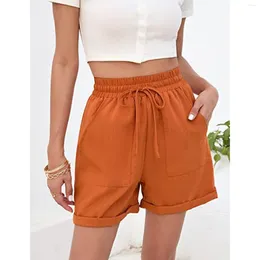 Women's Shorts Fashion High Waist Wide Leg Drawstring With Pockets Home Casual Pocket Swimsuits For Women