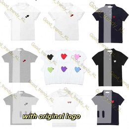 Play Designer Men's T Shirts High Quality Fashion Women's Cdgs T Shirt Short Sleeve Trend Heart Badge Top Clothes S-2Xl Red Heart Shirt Campus Couple Clothing 416