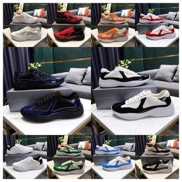 2024 New Americas Cup Designer Casual Shoes For Men Downtown Low Top Sneakers Patent Leather Black White Green Platform Luxury Trainers Work Walk Shoe