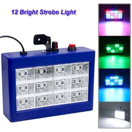 12pcs Led Colourful Flash Disco Strobe light LED Effects RGB Sound Control Stage lights Dj stroboscope For Xmas Wedding Show182G