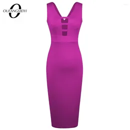 Casual Dresses Women Sexy Charming Pure Colour Sleeveless V Neck Cocktail Party Bodycon Pencil Dress EB04