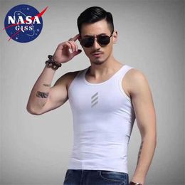 Men's Tank Tops NASA GISS mens tank top sports and fitness tank top elastic summer sleeveless T-shirt 8-color small shoulder tank topL2404