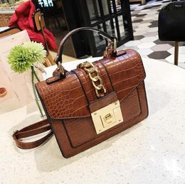 Shoulder Bags Chain Leather Small Shoulder-bag Vintage Crocodile Pattern Messenger Hand Bag Clutch PU Tote Crossbody Fashion