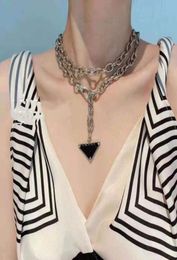European and American chain triangle letter necklace two belt dress accessories punk simple big brand clavicle female high quality1569076