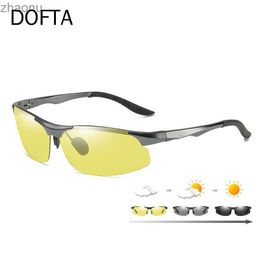 Sunglasses DOFTA Photopigment Polarized Sunglasses for Men Aluminum Magnesium Driving Glasses for Men Daytime Night Vision Driving Goggles Yellow 518XW