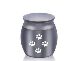 30 x 40mm Pets Dog Cat Paw Cremation Ashes Urn Aluminium alloy Urns Keepsake Casket Columbarium Mini Storage Tank Pets Memorials8353826