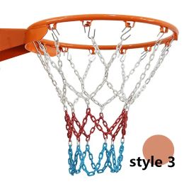 Basketball Lndoor Outdoor Basketball Hoop Heavy Basketball Metal Net AntiRust Chain Steel Basketball Rings Standard Basketball Accessories