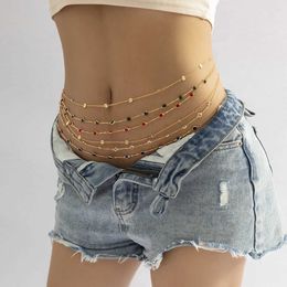 Waist Chain Belts Boho Crystal Zircon Waist Beads Belly Belt Chain Summer Beach Bikini Rave Festival Sexy Accessories for Women Body Jewellery New