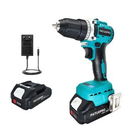 10mm Cordless Brushless Drill Electric Hand Screwdriver 2 Speed 23 Torque Setting fit 18v Battery 240407