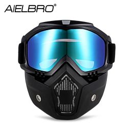 Eyewear Mask Men Windproof Snowboard Goggles Skiing Glasses Motorcycle Glasses With Face Mask Protection UV Protection Women Glasses