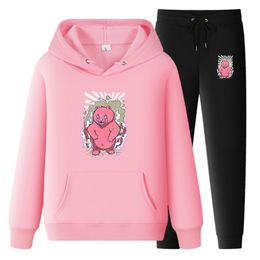 Hot Sale Women Autumn Clothing Conjunto de letras impressão de moletom com capuz de moletom de moletom de moletom casual Terno feminino e calça