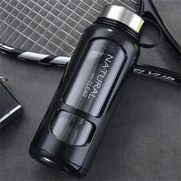 Portable Water Bottle Glass 520/650/1000ml Large Capacity Cup Fitness Outdoor Sports Leak-proof Bike Climbing Camping 240422