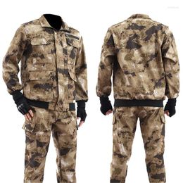 Men's Tracksuits Workwear Suit Autumn And Winter Plus Velvet Auto Repair Wear-resistant Outdoor Camouflage Protective Clothing