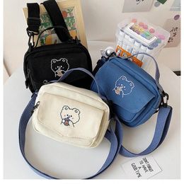 Evening Bags Small Women Canvas Shoulder Korean Cartoon Print Fashion Mini Handbags Phone Crossbody Bag For Cute Girl