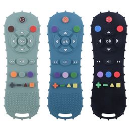 1Pcs Baby Teether TV Remote Control Shape Silicone for Rodent Gum Pain Teething Toy Kids Sensory Educational 240420