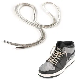 Shoe Parts 1 Pair Rhinestone Glitter Lace Luxury Diamond ShoeLace Bright String Cross Braiding Strap DIY Drawstring Round