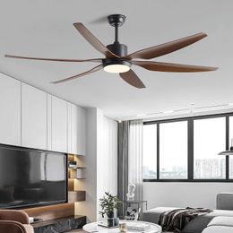 66Inch Ceiling Fan Light Restaurant Living Room Modern Simplicity Fan Llights Led Six leaves Electric Fan Strong Winds 110V 220V