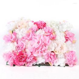 Decorative Flowers 15Pcs Artificial Silk Flower Wall Rose Panel Wedding Pography Venue Background