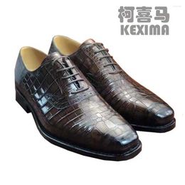 Dress Shoes Yingshang Arrival Men Male Formal Crocodile Leather For Coffee Colour Sole