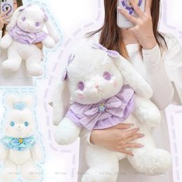 Kawaii Japan Lolita Rabbit Bear Doll Childrens Soft Plush Rabbit Filled Animal Hug Pillow Childrens Birthday Gift 240424
