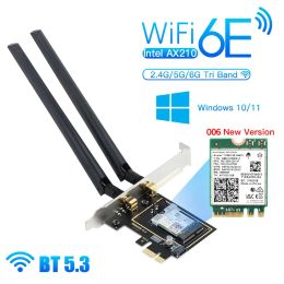 Cards 5374Mbps Wifi 6E Intel AX210 Pcie Wireless Adapter Bluetooth 5.3 Intel ax210ngw M.2 Wi Fi Network Card Windows 10 11 For PC