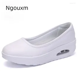 Casual Shoes Ngouxm Women Flats PU Slip On Moccains Ladies Round Toe White Loafers Flat Sneakers Autumn Size 35-42