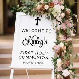 Party Supplies Custom First Holy Communion Welcome Sign Personalised Foam Board For Catholic Baptism Backdrop Decoration