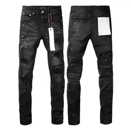 Jeans maschile viola americano high street pozzo nero nero 9045 2024 Qualità della tendenza della moda