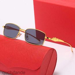 Top Level Original Cartere Designer Sunglass Sunglasses Mens Metal Leopard Head Fashion Sunglasses Womens Full Frame Small Box Glasses Frame with 1:1 Real Logo