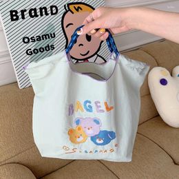 Evening Bags 2024 Japanese Fashion Shopping Bag Cartoon Embroidered High Capacity Nylon Handbags Girls Cute Designer Tote Drop