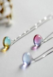 Mermaid039s Tears Necklace Ocean Sea Invisible Transparent Fishing Line Short Chain Beach Pendants2090003