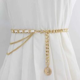 Waist Chain Belts Metal Waist Chain Women Belt Versatile Chain Thin Belt Waist Retraction Accessories Fashion Simplicity