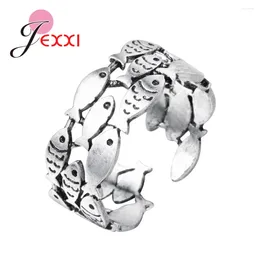 Cluster Rings Big Promotion Top Sale Retro Women Lovely Fish For 925 Sterling Silver Open Holiday/Anniversary Party