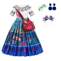 Princess Costume Mirabel Encanto For Girls Halloween Kids Birthday Gift Party Dress Cosplay 240424