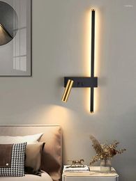 Wall Lamp Nordic Modern LED Adjustable Spot Light With Switch Bedside Reading Living Room Sofa Background Decoration