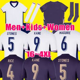 24 25 Camisa de futebol da Inglaterra Bellingham Rashford Kane 2024 EURO CUP 24 25 Jersey de futebol Equipe nacional Home White Away Men Kit Kit Women Saka Rice Foden 16-4xl