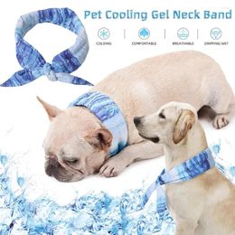 Dog Apparel Pet Cooling Scarf Outdoor Comfortable Fabric Ice Collar Supplies For Small Medium Large