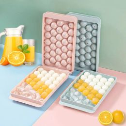 Tools 3D Round Ice Cube Tray with Lid Plastic Diamond Style Ice Mould Refrigerator Spherical DIY Moulds Ice Ball Maker Kitchen Tools