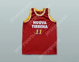 CUSTOM NAY Name Mens Youth/Kids PALLACANESTRO VIRTUS ROMA 11 RED BASKETBALL JERSEY TOP Stitched S-6XL