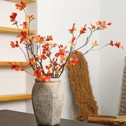 Decorative Flowers 59cm/90cm Single Autumn Leaf Plant Bouquet Artificial Flower Plastic Floor Wedding Arrangement Withered Rattan Decoration