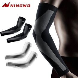 Knee Pads 1pair Breathable Arm Compression Sleeve Sun UV Protection Basketball Running Gym Fitness Armguards Sports Elbow