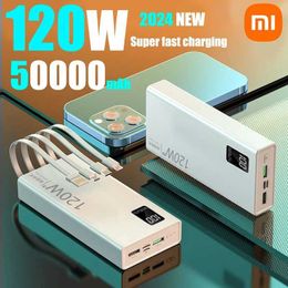 Cell Phone Power Banks Xiaomi 120W 50000mAh High Capacity Power Pack 4-in-1 Fast Charging Power Pack Portable Battery Charger J240428