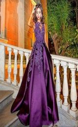 New Arabic Dubai Purple Long Prom Dresses A Line Custom Made Formal Evening Gowns robe de soiree Vestidos de fiesta Party Dress7881291