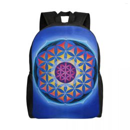 Backpack Radiant Flower Of Life Mandala Backpacks For Women Men School College Students Bookbag Fits 15 Inch Laptop Sacred Geometry Bags