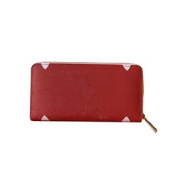 M60017 Classic Women Luxurys Designers Long Wallets For Men Handbag Colour Contrast Bag Ladies Travel Wallet Zippy Patchwork Coin Purse Febm